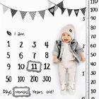 Gift Baby Monthly Milestone Blanket Growth Tracker Newborn Months Days Decor