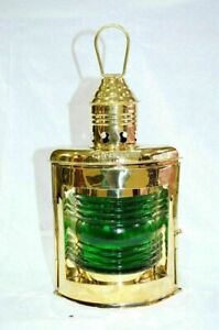 Green Oil Lantern Maritime Brass Port Lantern and Star Board Oil Lamp Decor