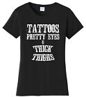 Funny Tattoos and Thick Thighs Sexual Humor Rude Gift  T Shirt Graphic Tee
