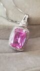 Kay jewelers sterling silver pink lab created sapphire pendant necklace