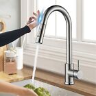 Brushed Nickel Touch Sensor Kitchen Faucet Sink Pull Down Sprayer Single Handle