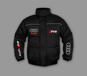 New Mens Winter Jacket Audi RS Sleevless Racing Sport Embroidered Apparel S-3XL