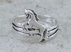 CUTE 925 STERLING SILVER HORSE RING size 8  style# r2380