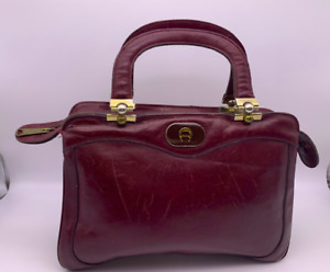 VTG Etienne Aigner Oxblood Leather  Briefcase  Style Handbag Bag Purse Dark Red