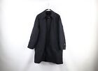 Vtg 60s Streetwear Mens 38 Distressed Lined Full Button Trench Coat Rain Jacket