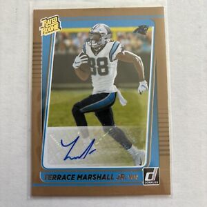 New Listing2021 Panini Donruss Football Terrace Marshall Rated Rookie Bronze Auto Panthers