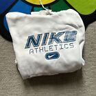 White Vintage Hoodie With Nike Athletics In Middle