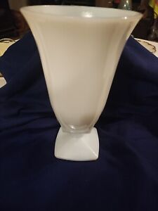 Vintage Milk Glass Footed Vase 8.5 Inches Tall Excellent Condition