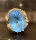 Custom Made Ladies Gold And Topaz Ring Size 6 14k