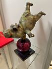 Carlos and Albert  bronze Hippo on a Sphere signed numbered