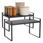 2 Pcs Stackable Shelves for Cabinet Kitchen Pantry Bathroom Organization 13x8x9”