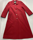 Steinbock Womens Wool/ Cashmere Blend Trenchcoat Sz 34 Red Button Front Coat