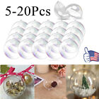 5-20Pcs Clear Plastic Ball Baubles Sphere Fillable Christmas Ornament Craft Gift