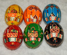 LOT 6 Wooden Wood Ukrainian Pysanky Pysanka XPHCTOC BOCKPEC Easter Painted Eggs