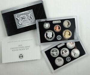 2022 U.S. Mint Silver Proof Set of 10 Coins Box + COA C0262