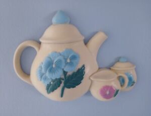 New ListingBurwood Products Co. Vintage Hard Plastic Teapot Creamer & Sugar Dish Wall Art