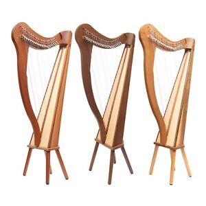 22 String Ard Ri Irish Harp, Celtic Irish Lever Harp by Muzikkon + Accessories