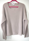 New Magaschoni Cashmere Ribbed Knit Pullover Sweater Size XL. Beige