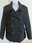 Womans Calvin Klein Black Peacoat Wool Cashmere Blend Size 10 Double Breasted