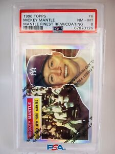 1996 Topps Mickey Mantle Finest - Iconic 1956 Topps Reprint Refractor - PSA 8 #6