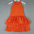 Eliane Et Lena Dress Girl's Kid's 10A Orange Midi Ruffled Tiered Boutique Flowy