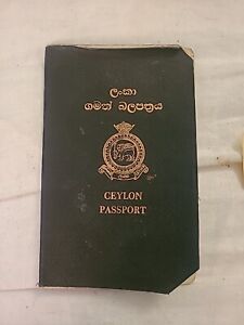 New ListingAuthentic 1965 Vintage CEYLON Cancelled Passport Many Visas And Stamps Young Man