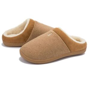 Women Slippers Slip on Shoes Memory Foam Fleece Lined Indoor Outdoor Size 8-9