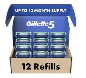 New Gillette5 Mens Razor Blade Refills, 12 Count, Lubrastrip