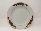 Poinsettia & Ribbon by Fairfield Dinner Plate Poinsettias & Red Ribbons Greenery