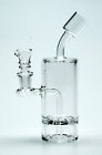 7 Inch Clear Ratchet Perc Thick Glass Tobacco Smoking Water Pipe Bubbler Bong