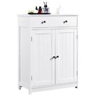 Bathroom Floor Storage Cabinet Free Standing Organizer with Doors and Drawers