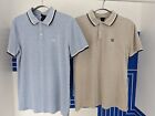 lot 2 H&M Blue/ Beige short sleeve cotton blended Polo Shirts S