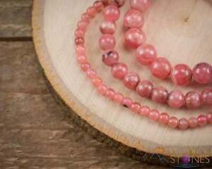 RHODOCHROSITE Crystal Bracelet, Gemmy Round Beads, Beaded Handmade Jewelry E1604