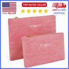 2-Pack Stylish Portable Travel Cosmetic Pouches - Makeup Bag Set for Purse PINK