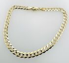 14K Real Yellow Gold Cuban Curb Link Chain Bracelet 8