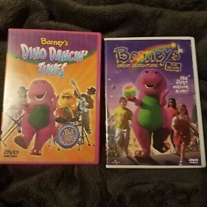 Lot of 2 Barney DVDs  Dino dancin' tunes Barney's Great adventure the Movie