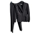 VTG 90s Akris Punto Brown Pinstripe Women's 100% Wool Suit Sz 6