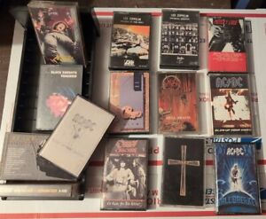 New ListingVintage Cassette Tape Lot Heavy Metal Led Zeppelin Anthrax AC/DC Slayer Ozzy Oz