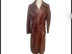 Vintage 1970's San Francisco Crae Carlyle Mens Leather Long Trenchcoat - Large