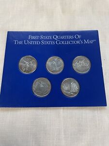 First State Quarters United States Collector’s Map 5 Set Coins Money