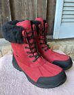 Mens UGG Butte Cuffable Sheepskin Suede Winter Boots Size 8.5 Red Black NICE
