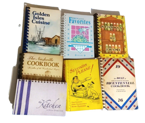 Spiral Bound Cookbooks Lot Of 7 Community Cooking