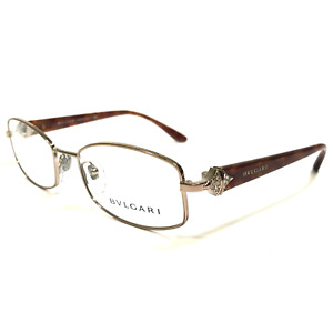 Bvlgari Eyeglasses Frames 2166-B 266 Brown Tortoise Gold Crystals Oval 52-18-135