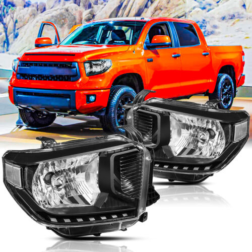 For 2014-2021 Toyota Tundra Headlights Assembly Black W/O LED DRL Left Right (For: 2019 Tundra)