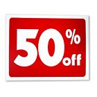 (5) Sale 50% Percent Off Business Retail Store Discount Promotion Message Sign