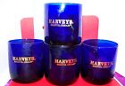 Lot of 4 Cobalt Blue Harveys Bristol Cream Glasses 3 1/2