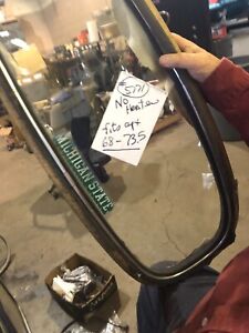 vw beetle 65-74   convertible rear  window with metal frame ,  