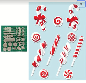 christmas candy cane die cuts metal texture card scrapbook FAST Free Shipping