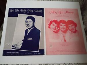 Sheet Music Let The Bells Keep Ringing Paul Anka & May You Always  McGuires 50s