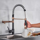 Pull Down Kitchen Faucet Sprayer Rose Gold & Bronze Sink Tap Single Handle Mixer